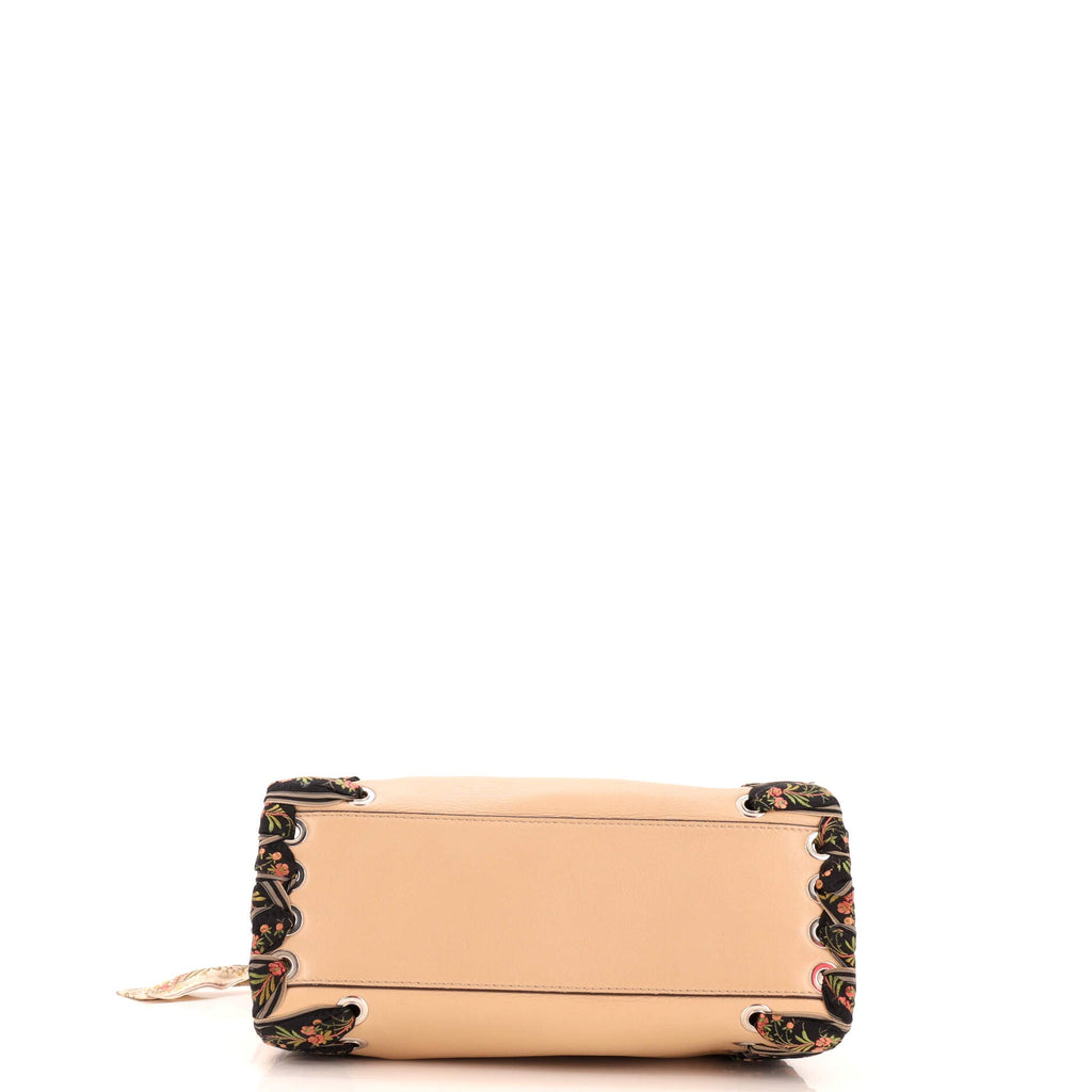 Peekaboo Bag Leather with Ribbon Whipstitch Mini