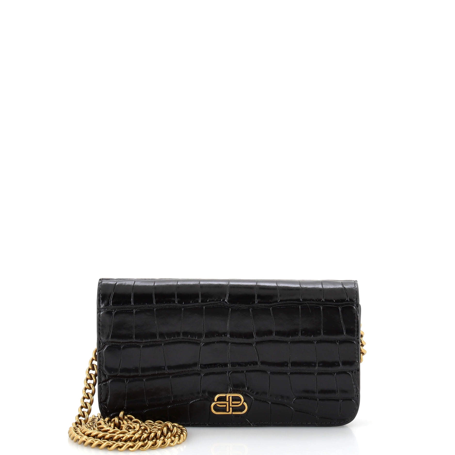 Touch B. Crossbody Bag Crocodile Embossed Leather Mini