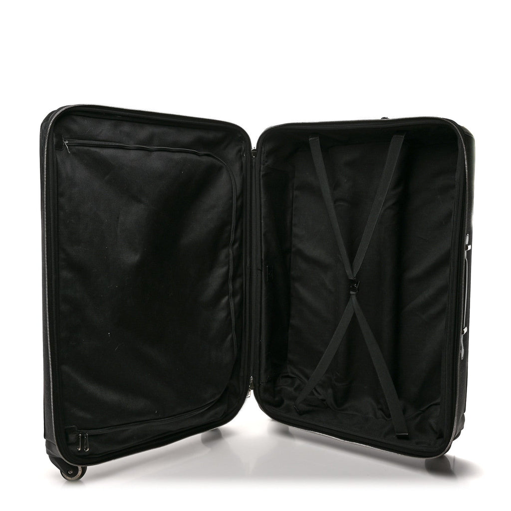 GG Supreme Monogram Large Four Wheel Suitcase Black Grey