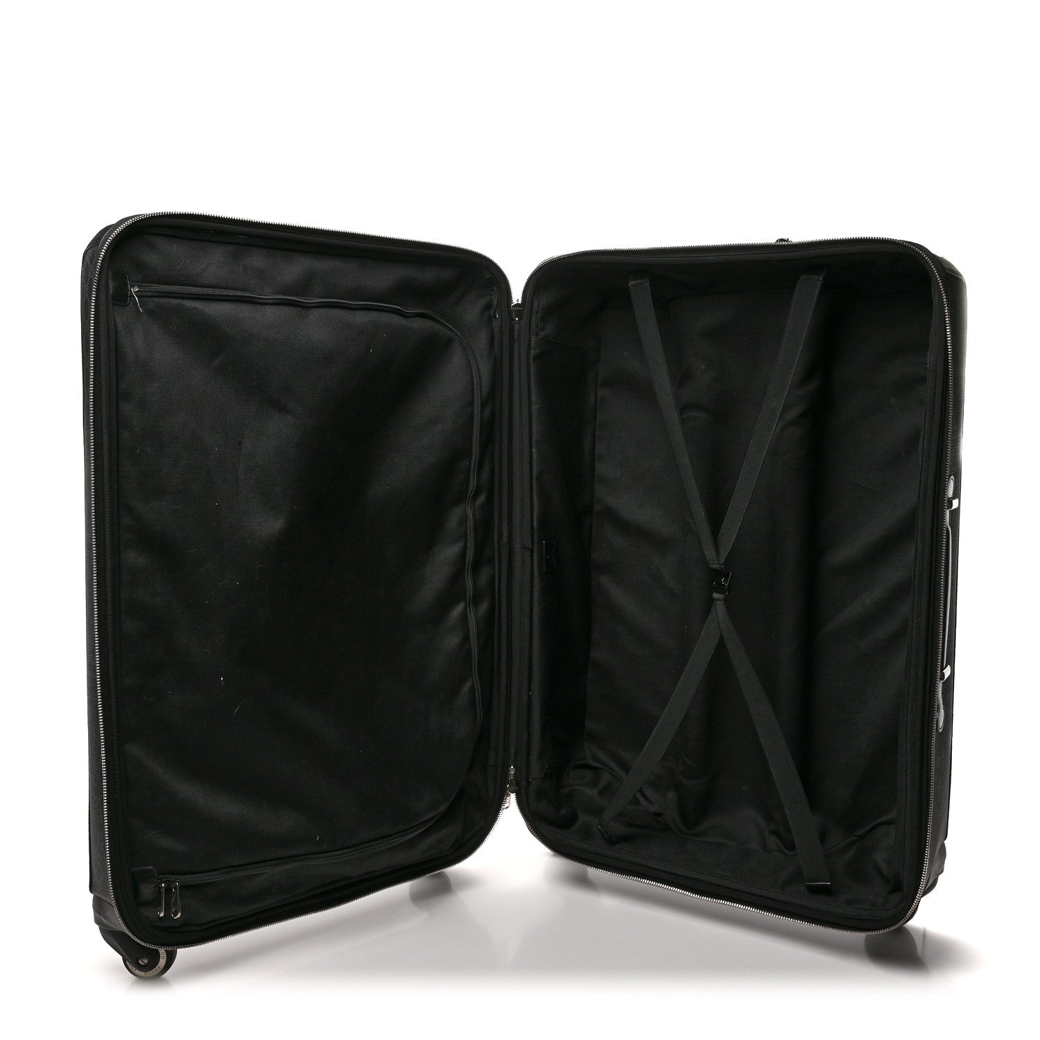 GG Supreme Monogram Large Four Wheel Suitcase Black Grey