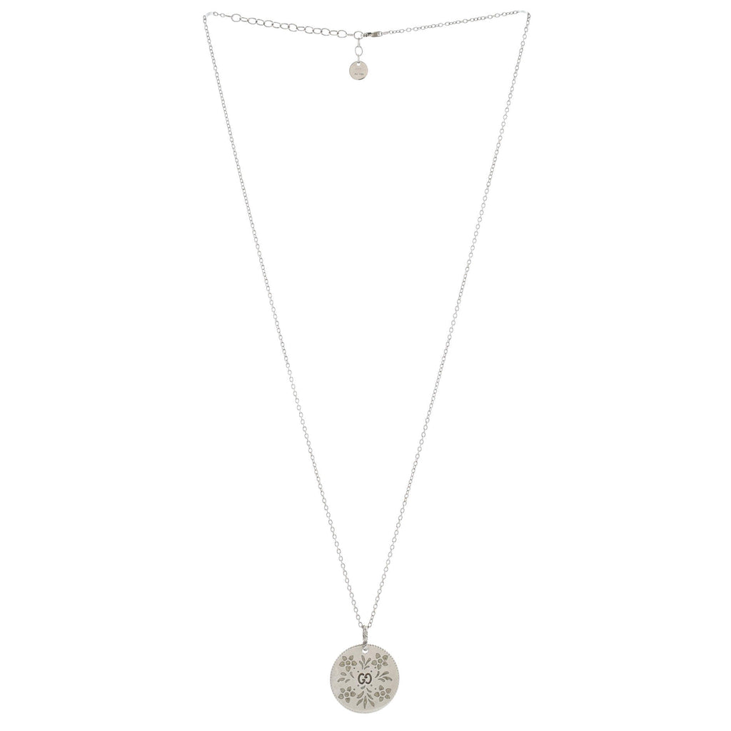 Icon Blooms Pendant Necklace 18K White Gold and Enamel