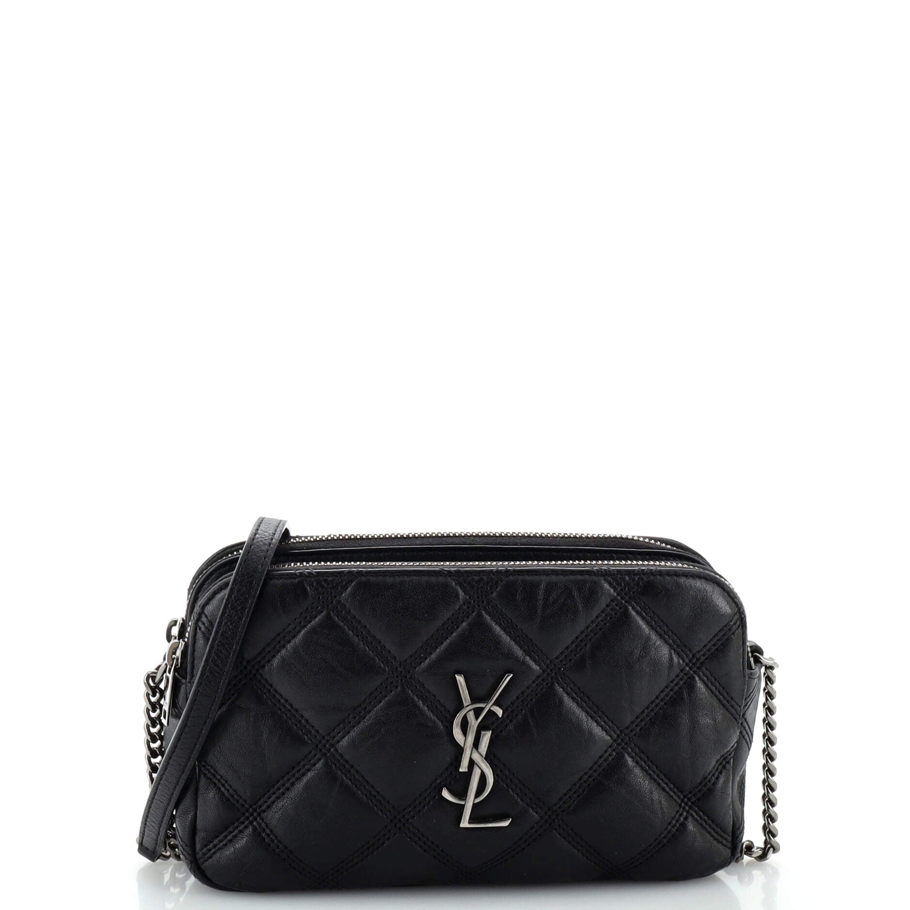 Becky Double Zip Crossbody Bag Quilted Leather Mini