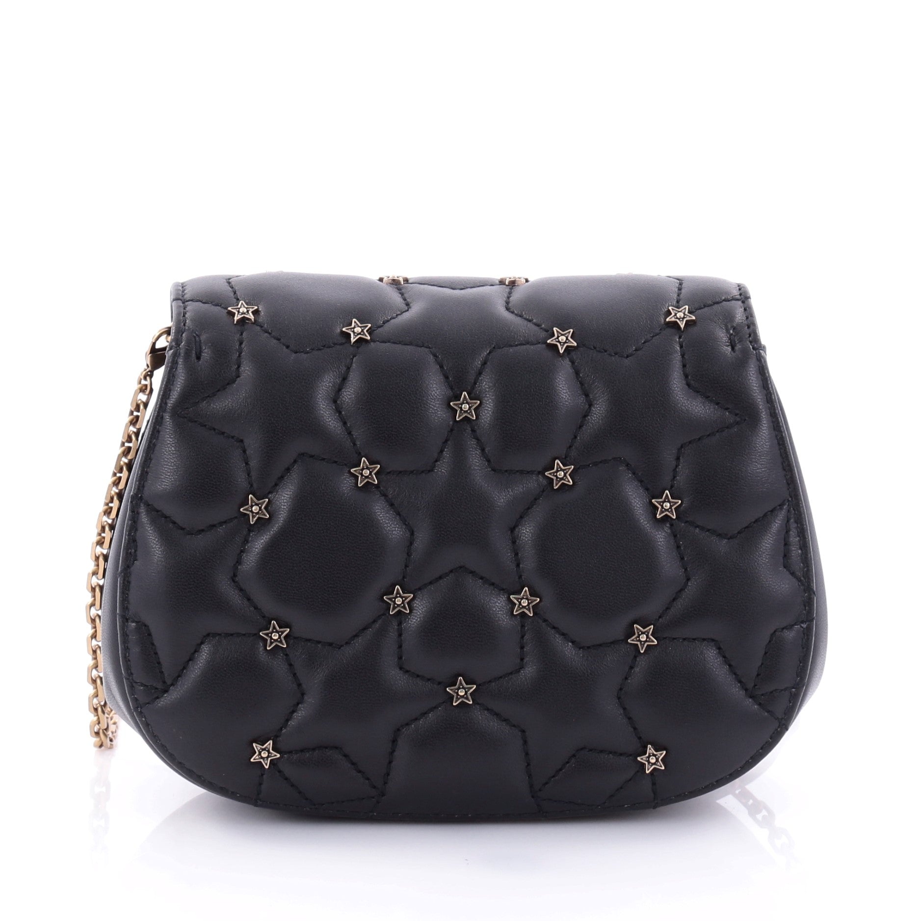 Dio(r)evolution Round Clutch with Chain Studded Leather Small