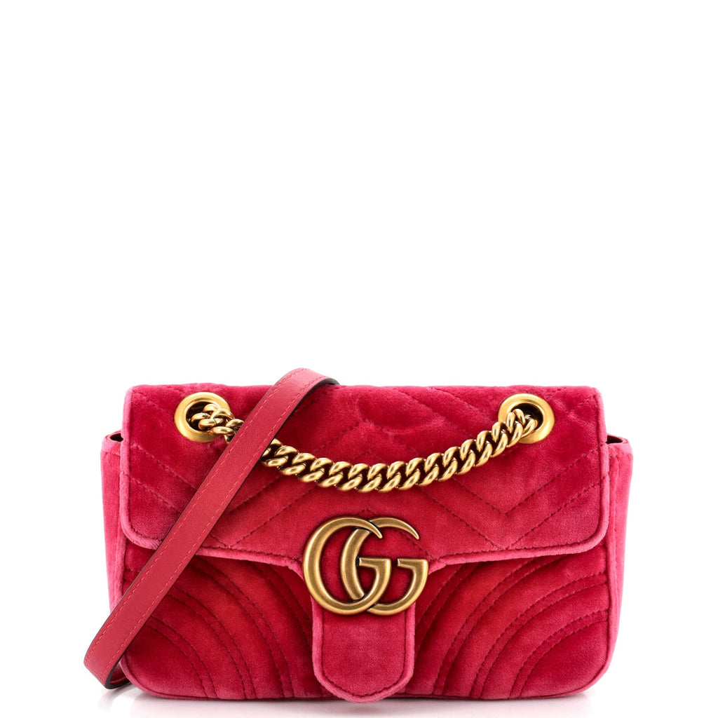 GG Marmont Flap Bag Matelasse Velvet Mini