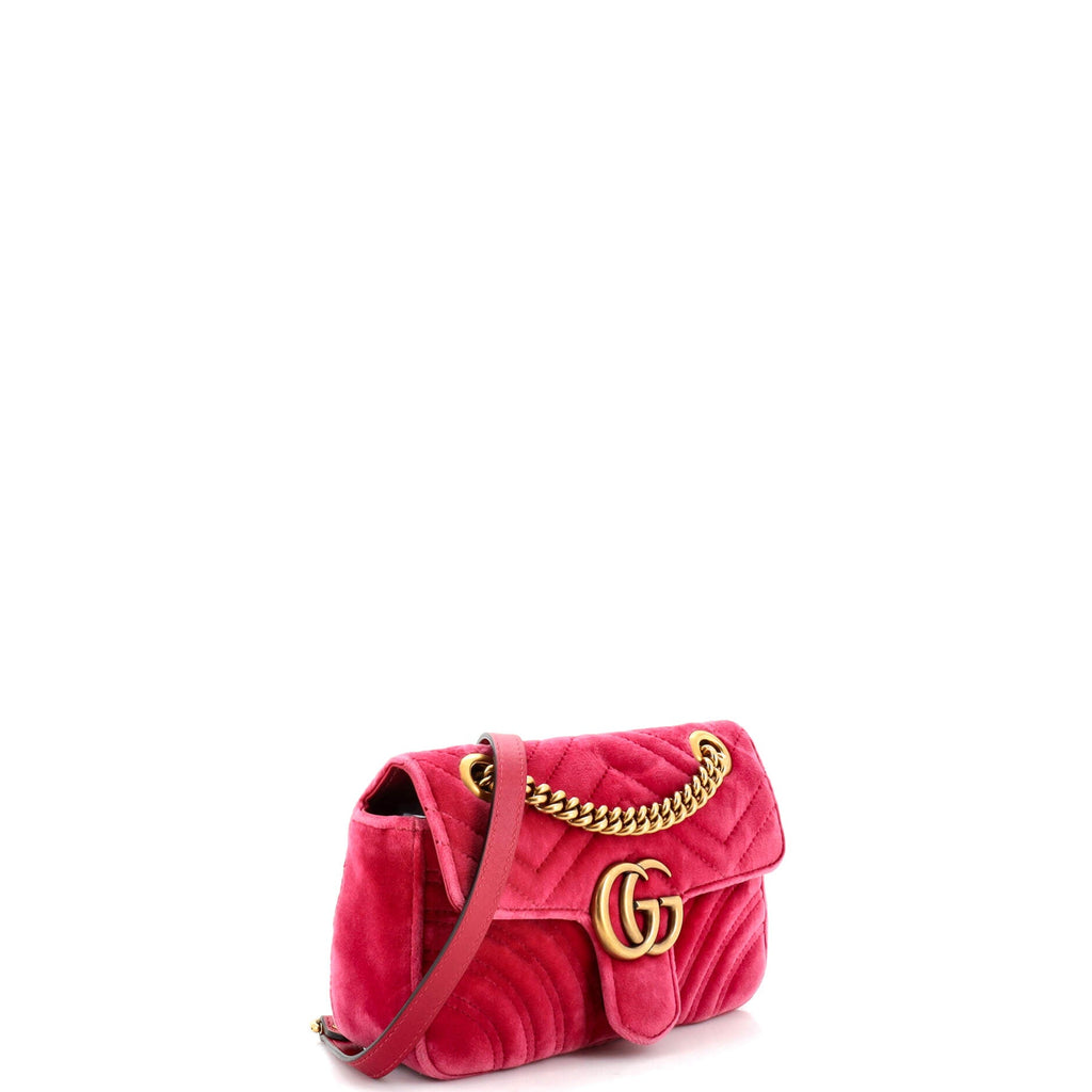 GG Marmont Flap Bag Matelasse Velvet Mini