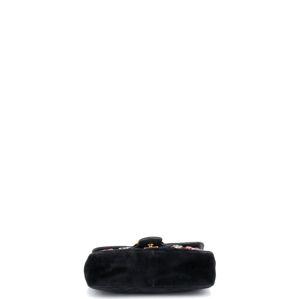 GG Marmont Flap Bag Embellished Matelasse Velvet Mini