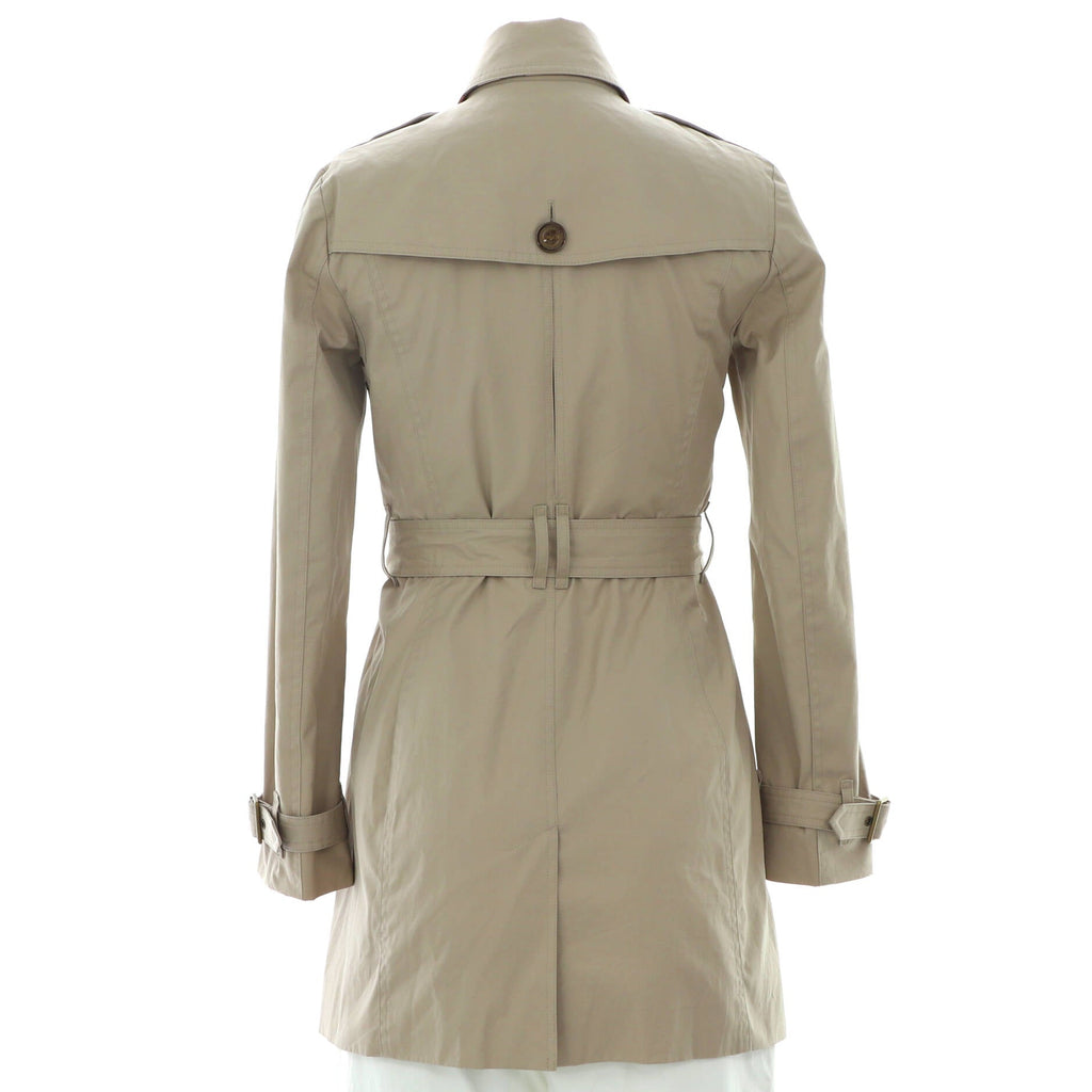 Women's Double Breasted Belted Mid-Length Trench Coat Cotton