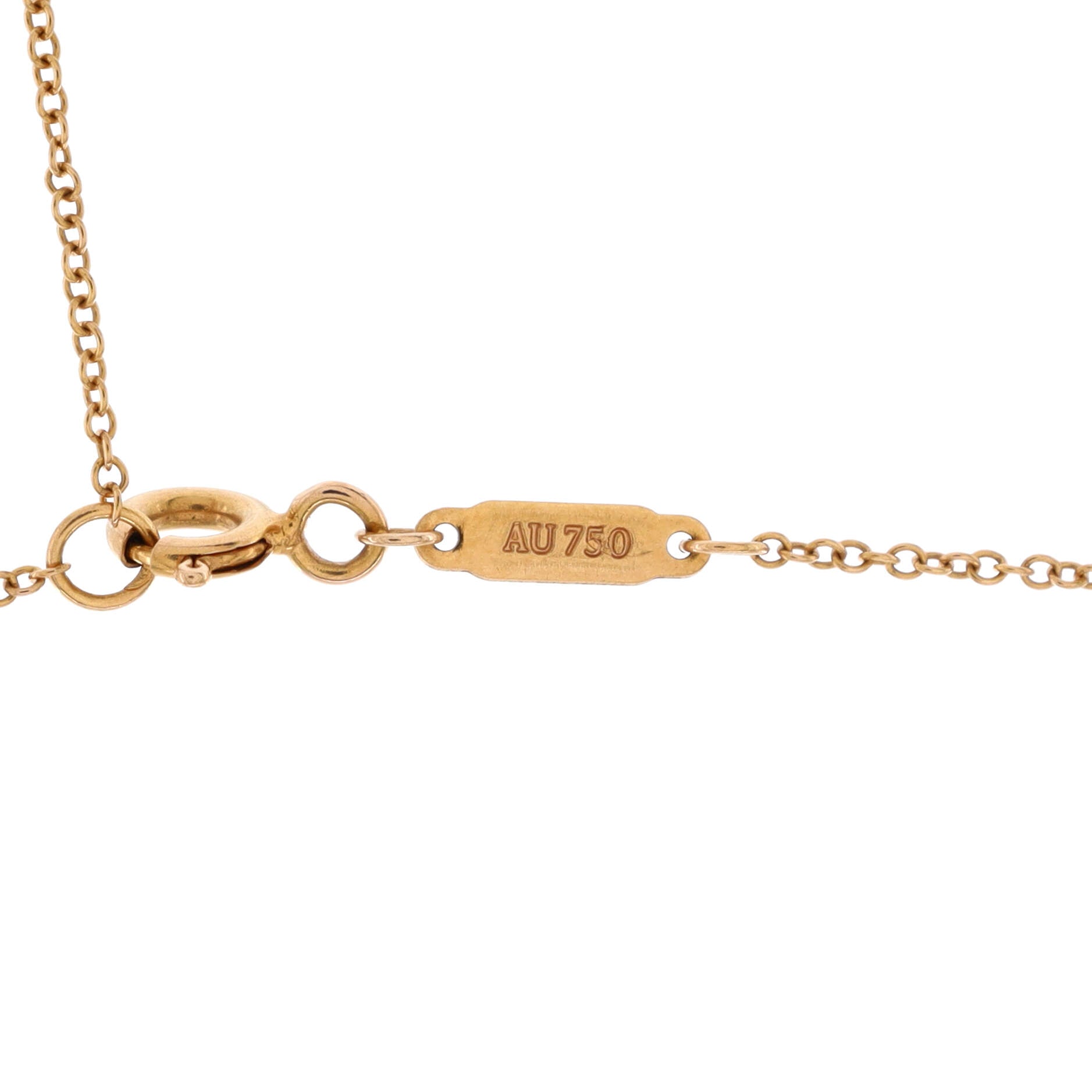 T Smile Pendant Necklace 18K Rose Gold with Diamonds Large