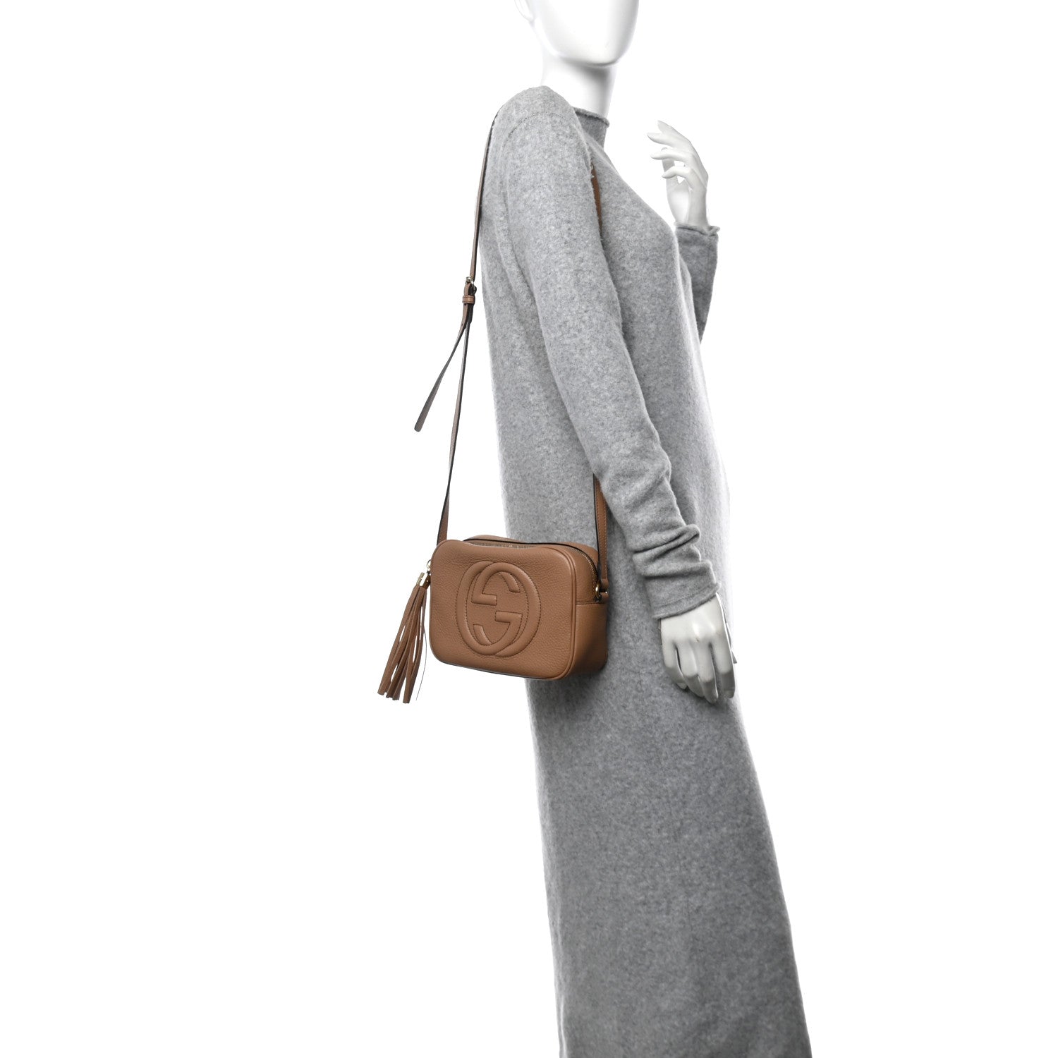 Pebbled Calfskin Small Soho Disco Bag Camelia