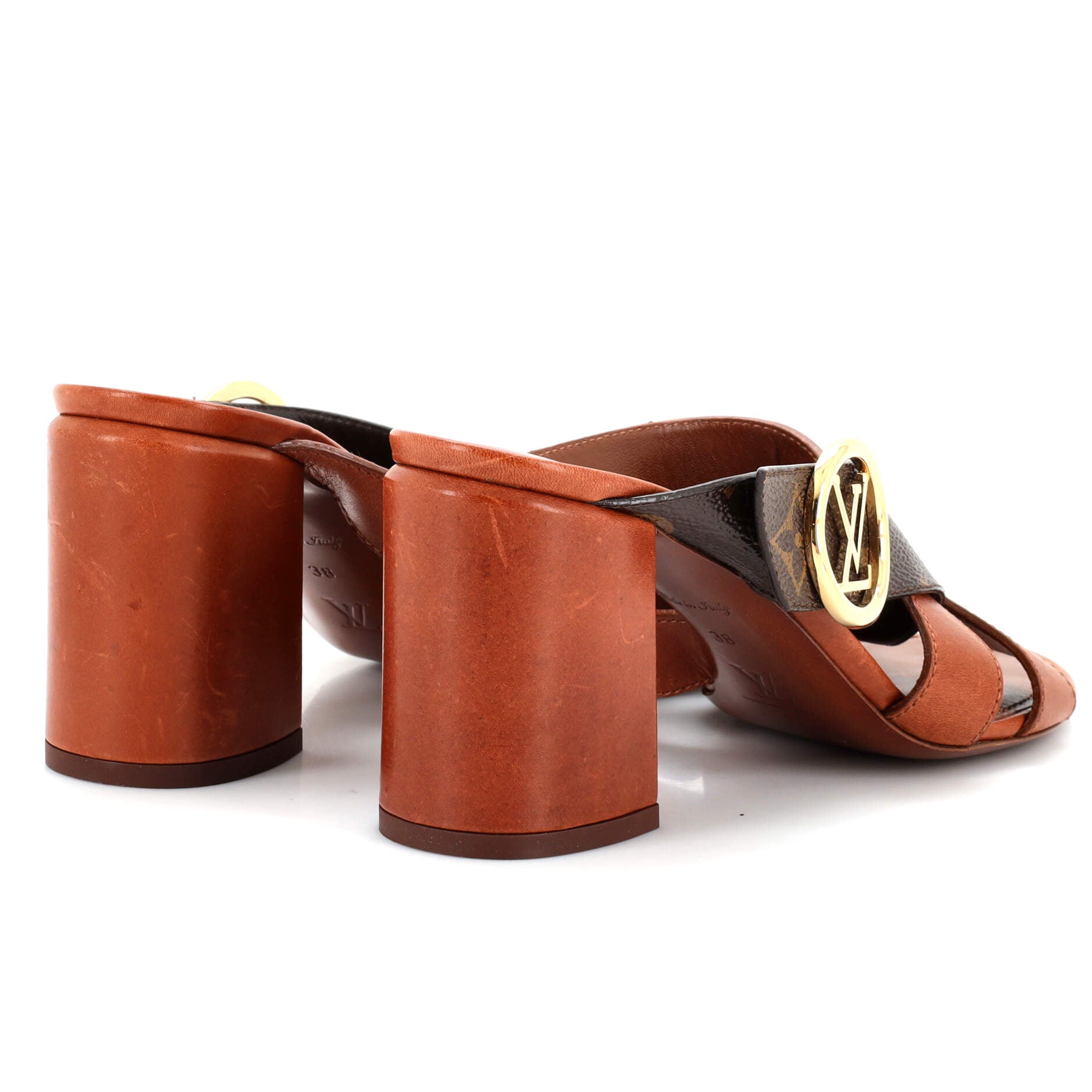 Women's Horizon Mules Leather and Monogram Canvas