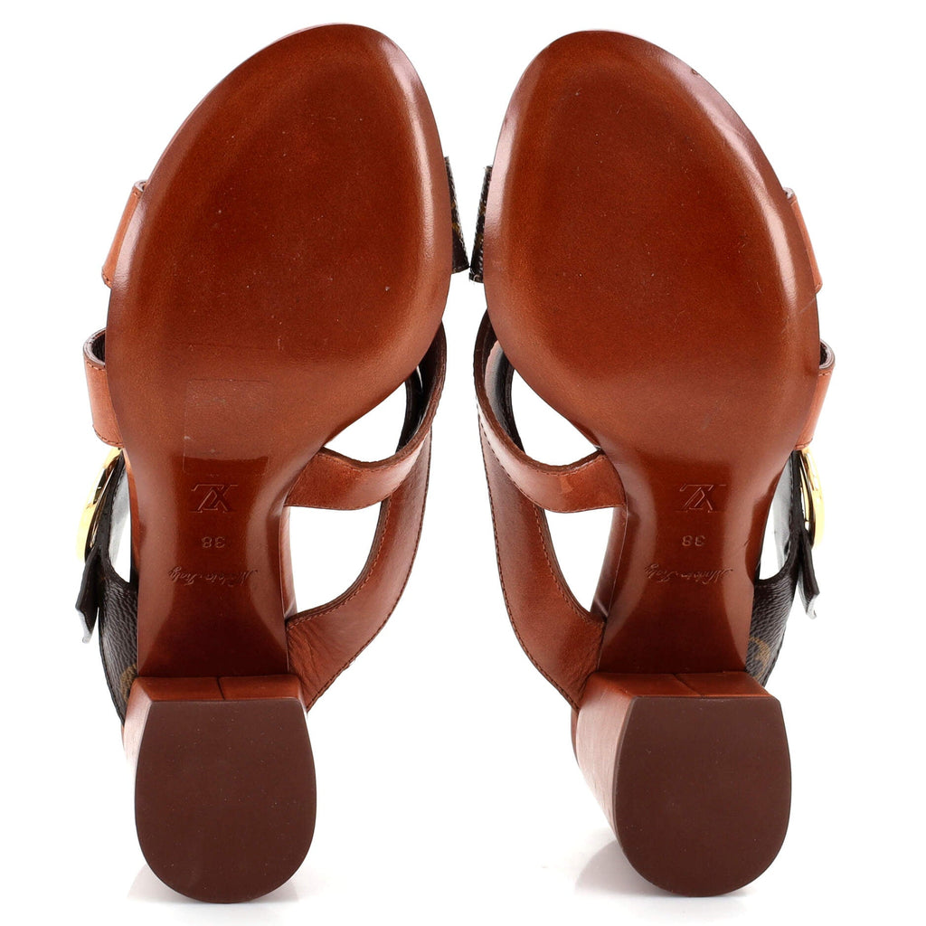 Women's Horizon Mules Leather and Monogram Canvas