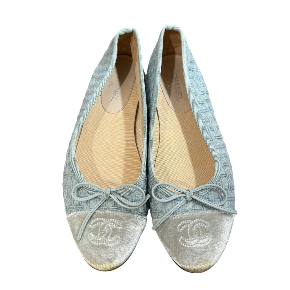 Chanel Coco Mark Tweed Ballerina Flats