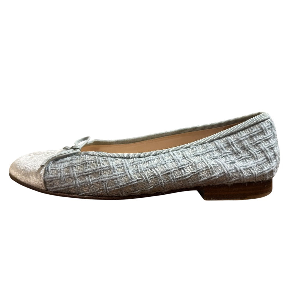 Chanel Coco Mark Tweed Ballerina Flats