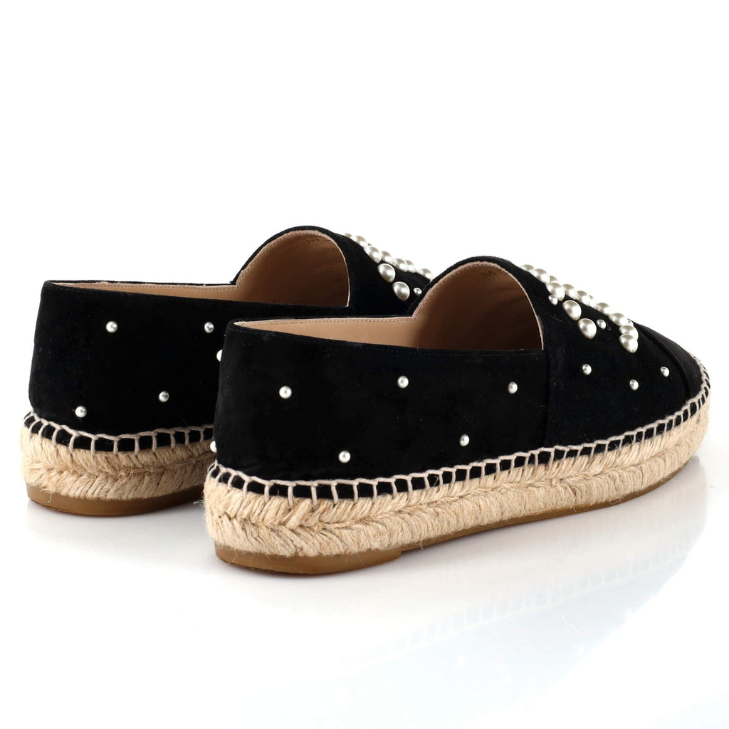 Women's CC Cap Toe Espadrilles Embellished Suede