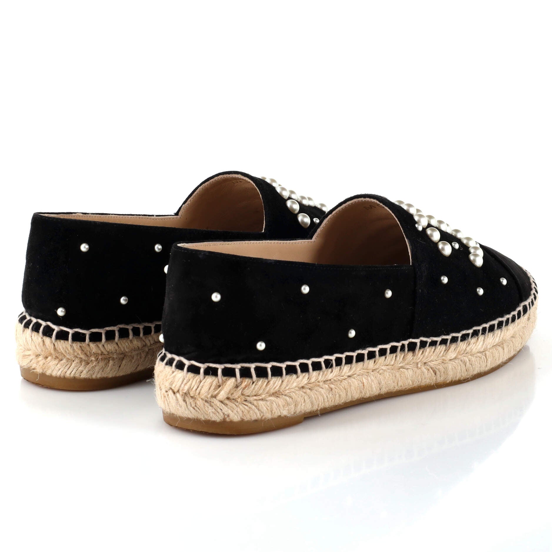 Women's CC Cap Toe Espadrilles Embellished Suede