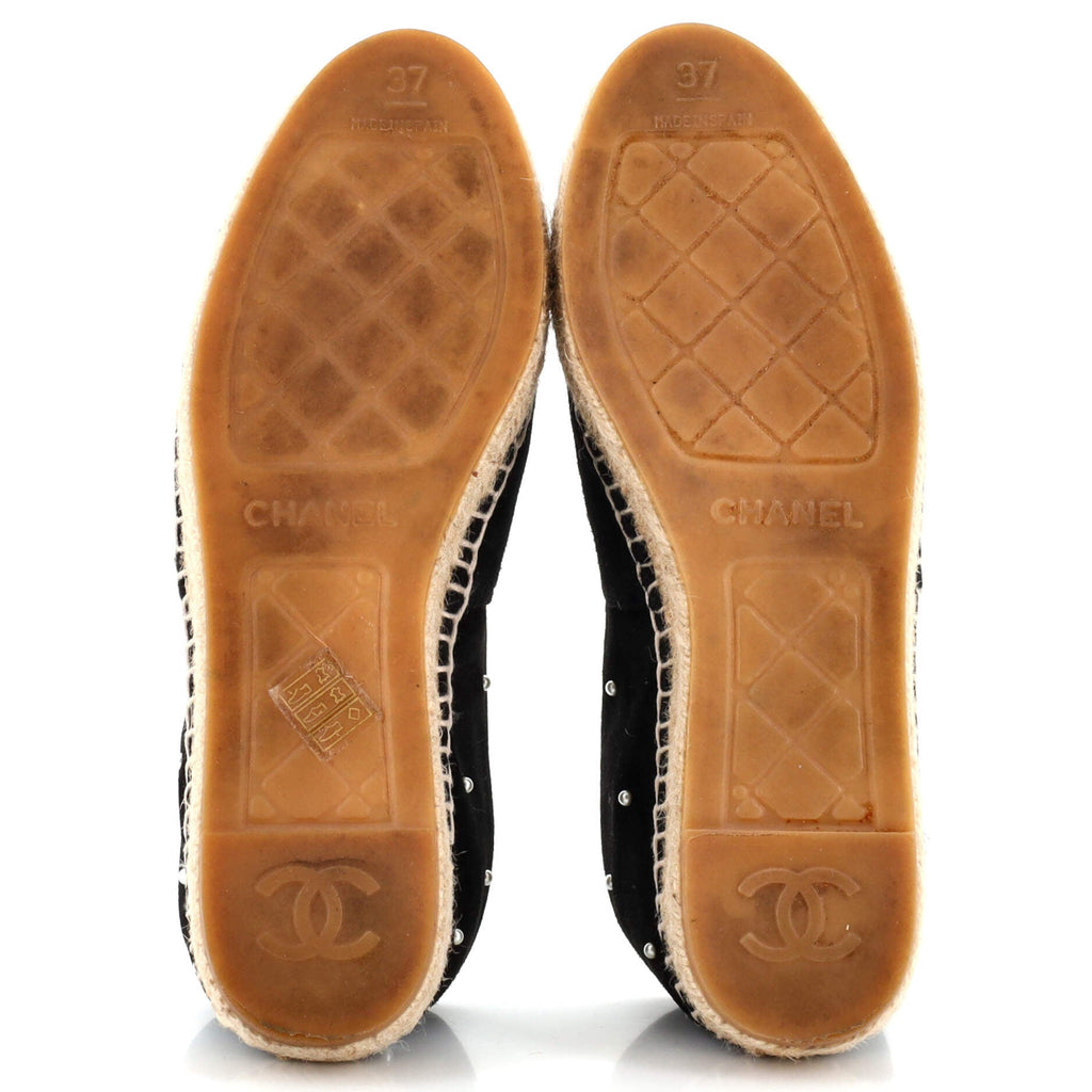 Women's CC Cap Toe Espadrilles Embellished Suede