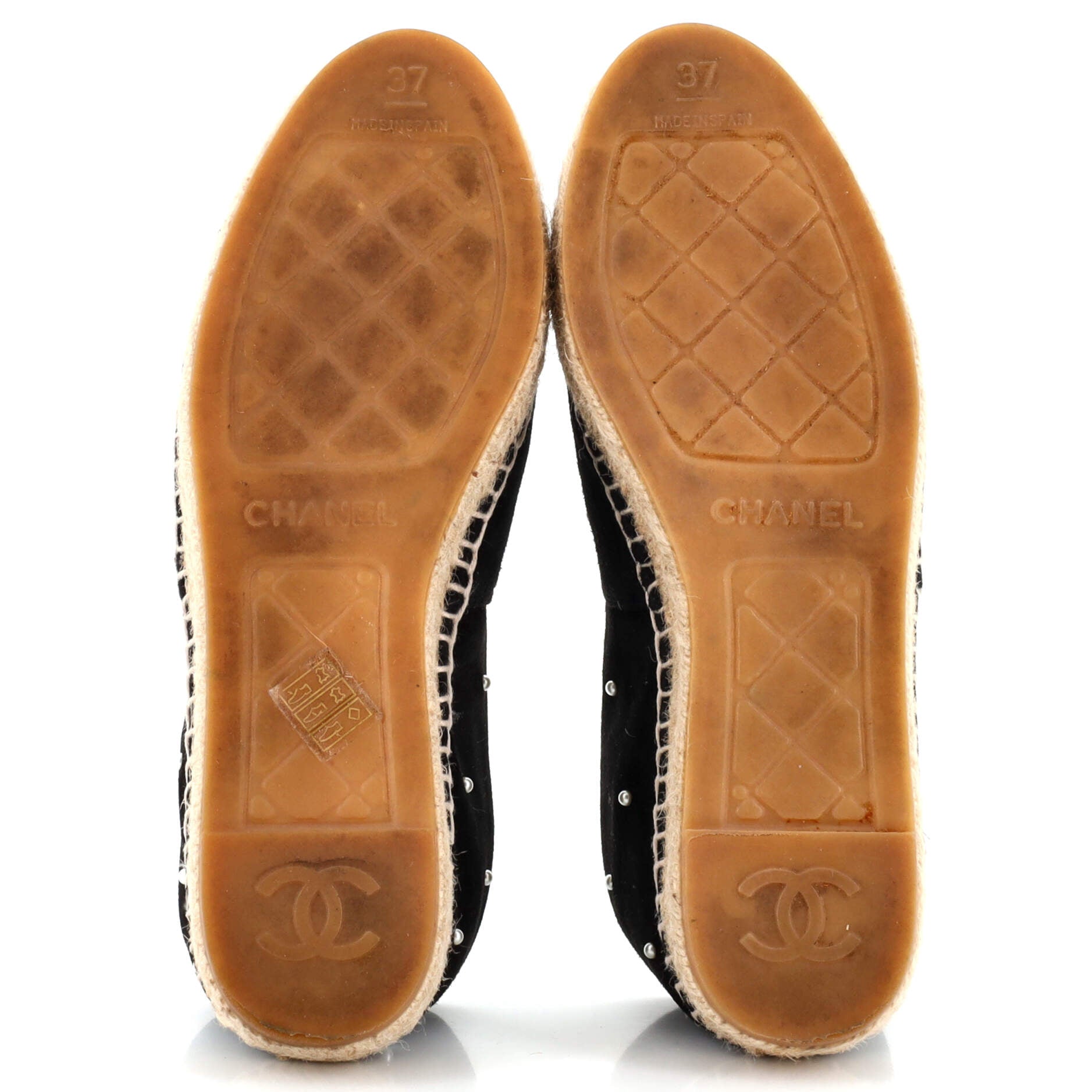 Women's CC Cap Toe Espadrilles Embellished Suede