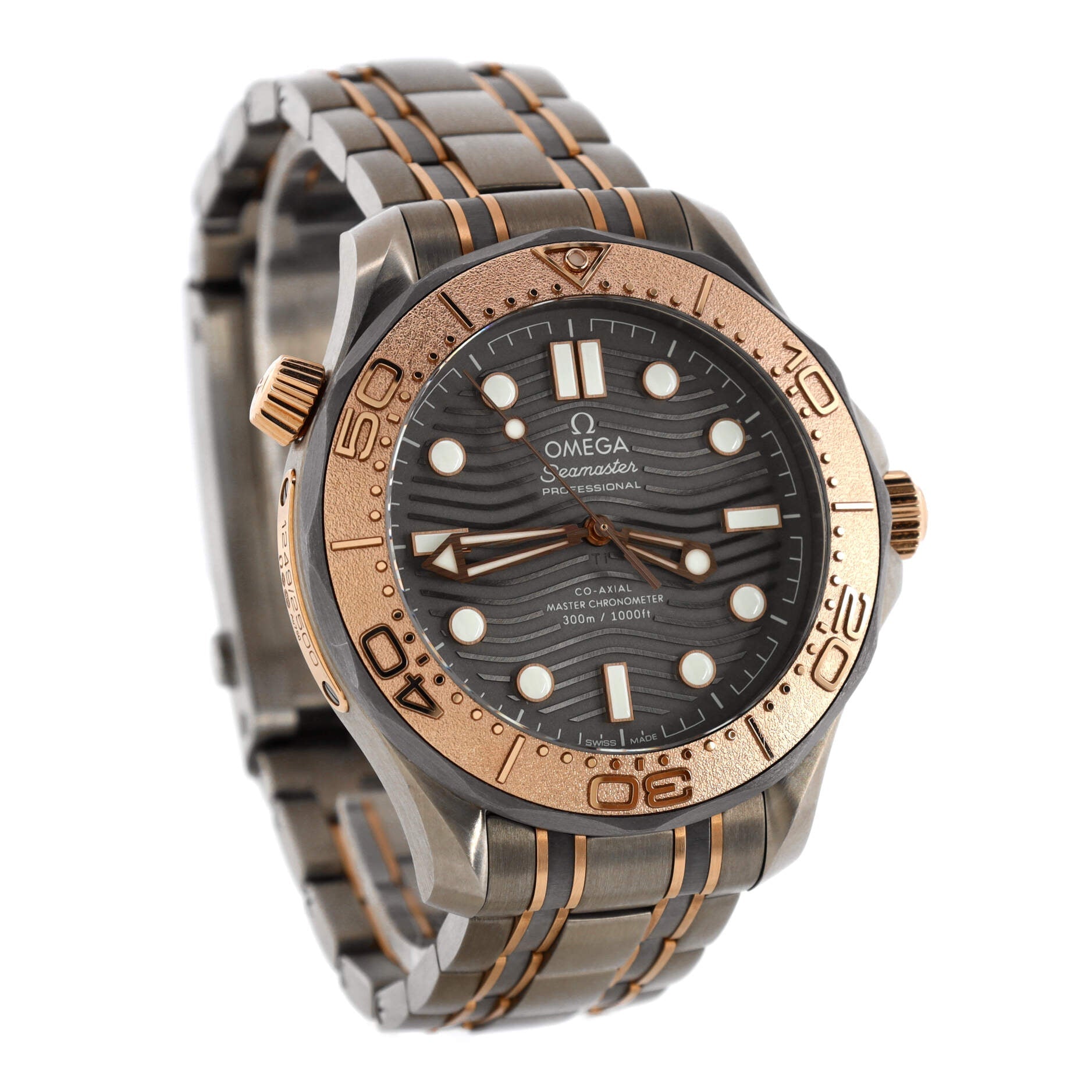 Seamaster Professional Diver 300M Co-Axial Master Chronometer Automatic Watch Titanium Tantalum and Sedna Gold 42