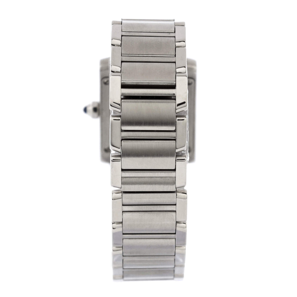 Tank Francaise Quartz Watch Stainless Steel with Diamond Markers 25
