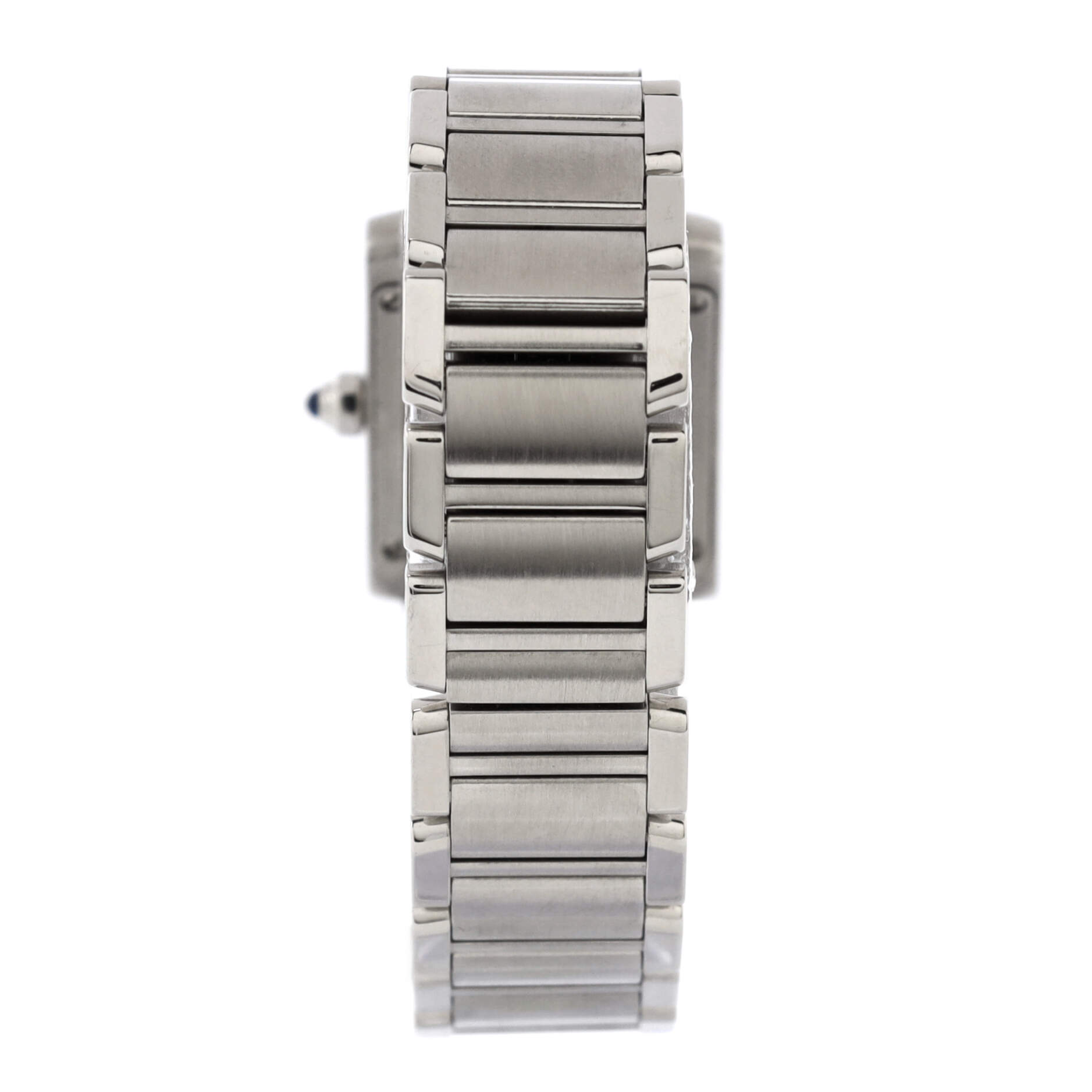 Tank Francaise Quartz Watch Stainless Steel with Diamond Markers 25