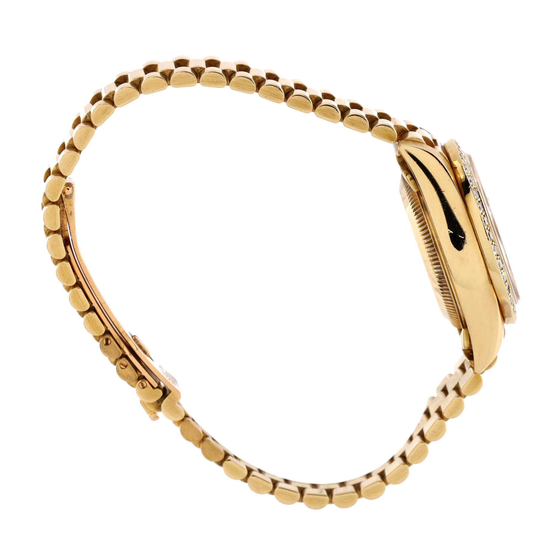 Oyster Perpetual President Datejust Automatic Watch Yellow Gold with Diamond Bezel and Markers 26
