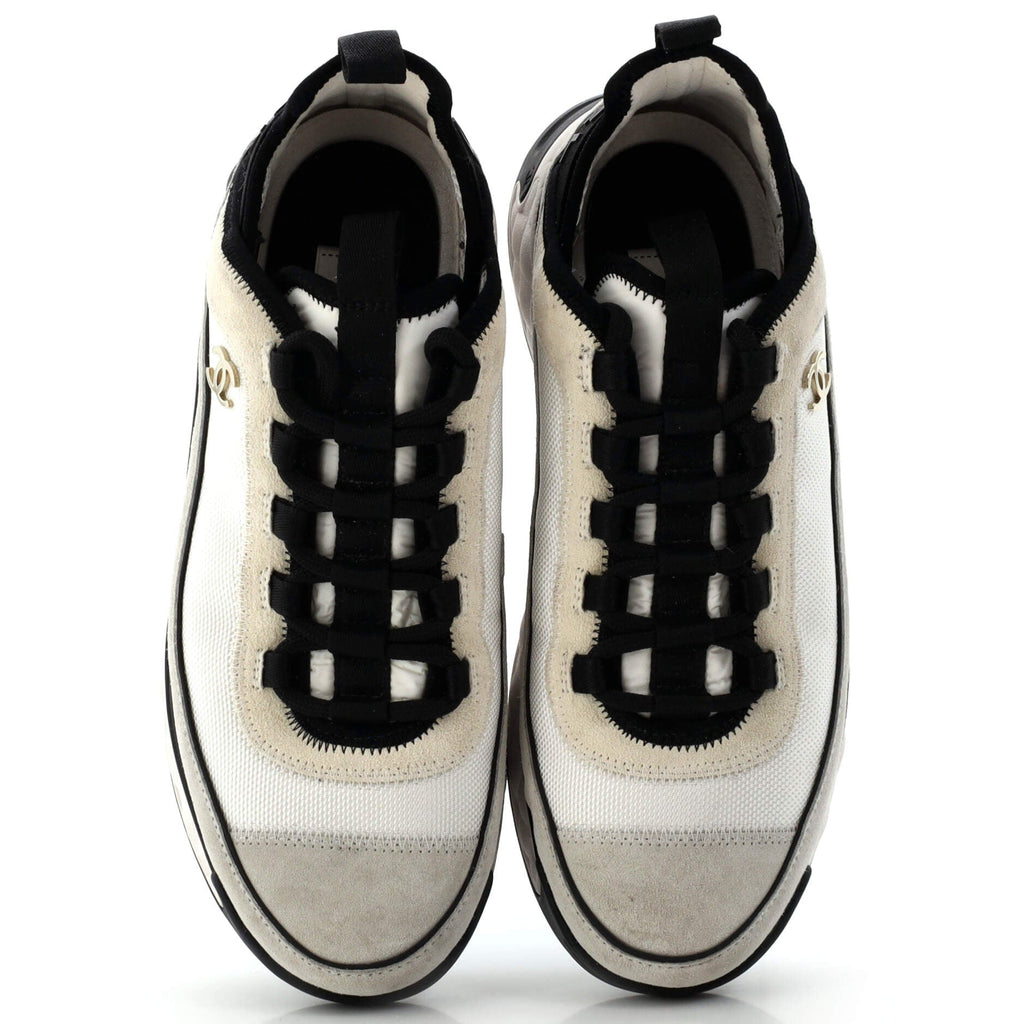 Women's CC Cap Toe Logo Sneakers Suede and Mixed Fibers