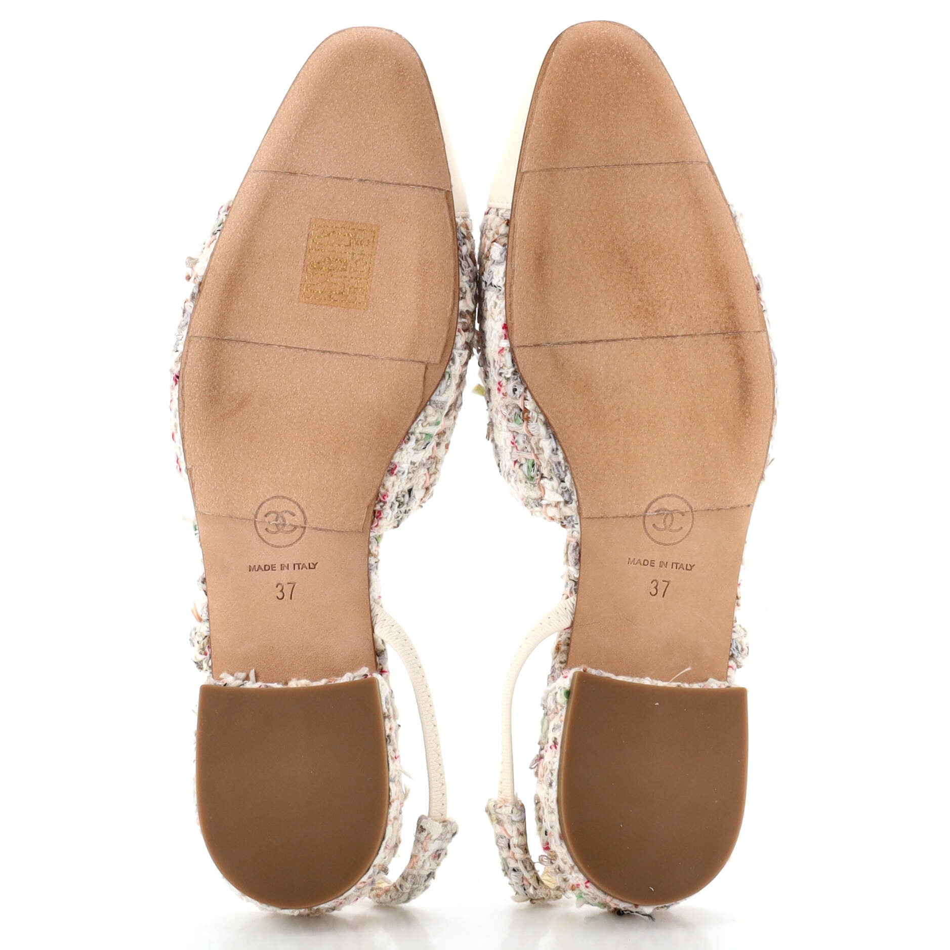 Women's Cap Toe CC Slingback Flats Tweed with Leather