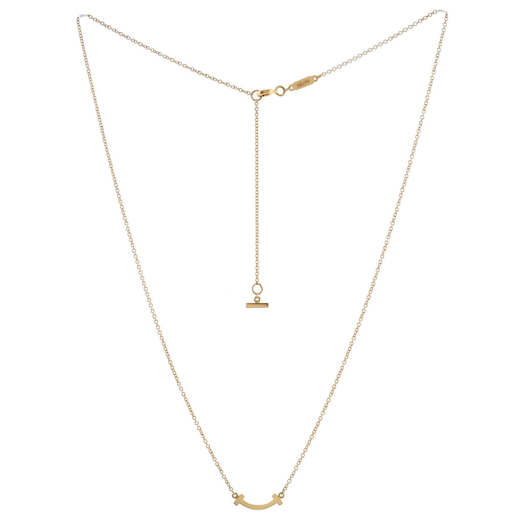 T Smile Pendant Necklace 18K Yellow Gold Mini