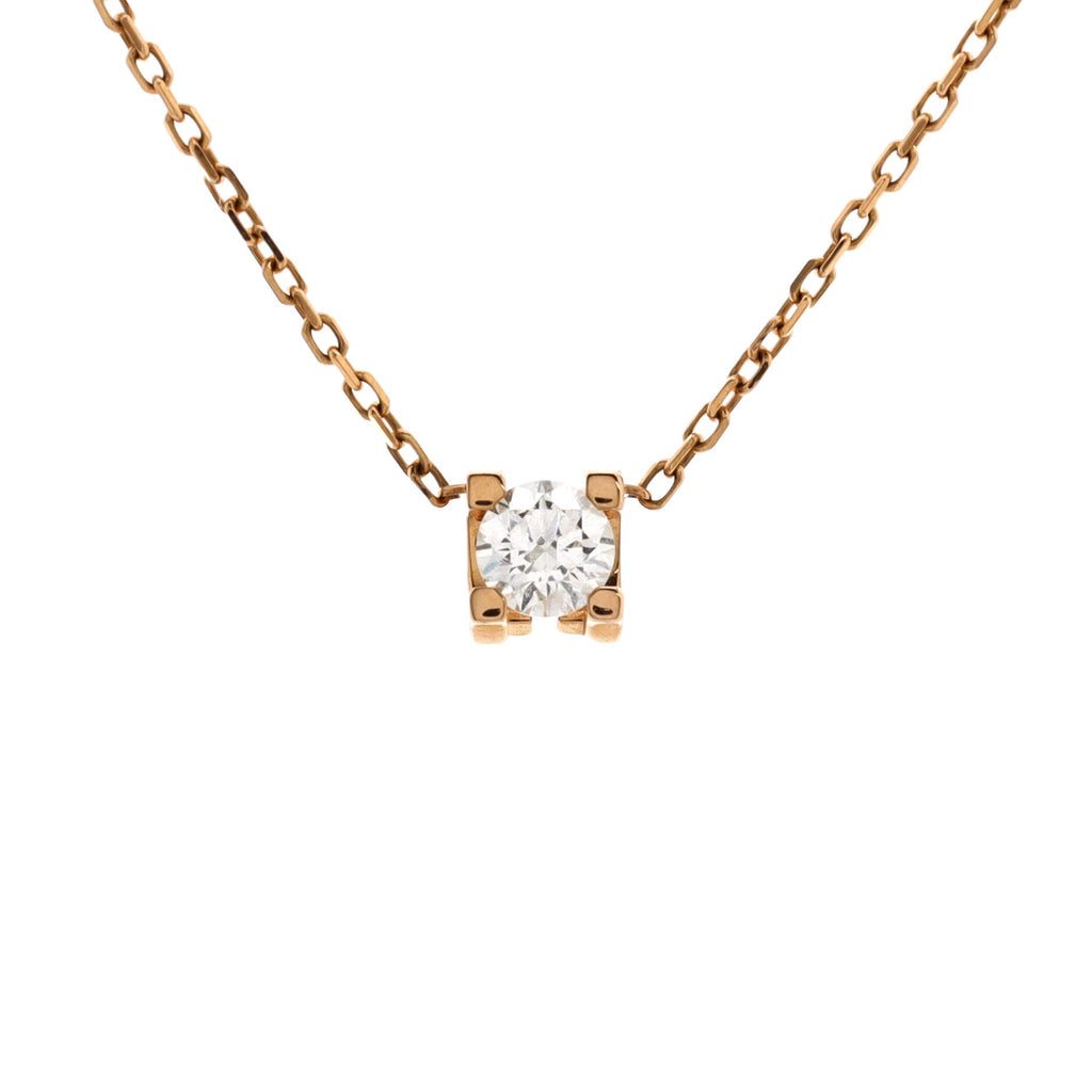 C de Cartier Necklace 18K Rose Gold and Diamond 0.10-0.19CT