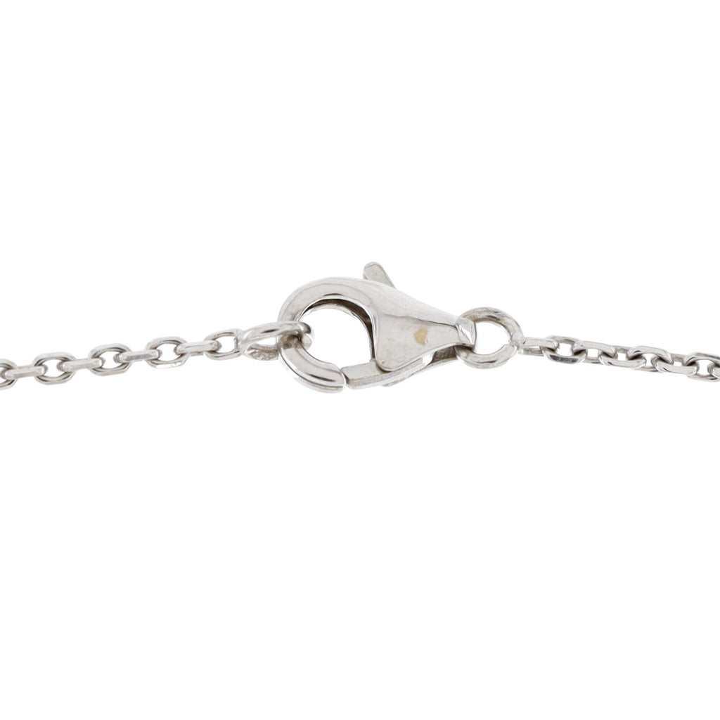 Vintage Alhambra Pendant Necklace 18K White Gold and Chalcedony