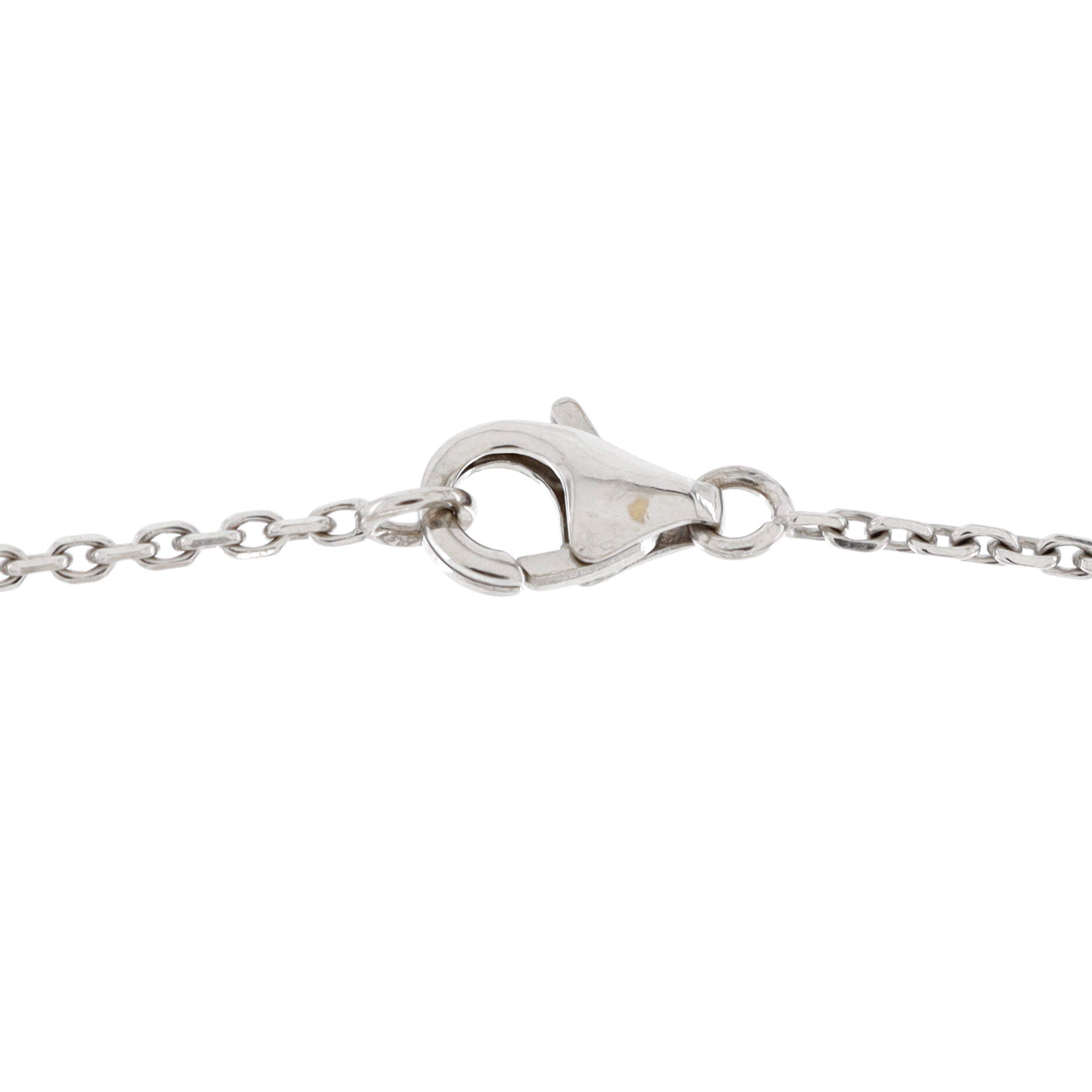Vintage Alhambra Pendant Necklace 18K White Gold and Chalcedony