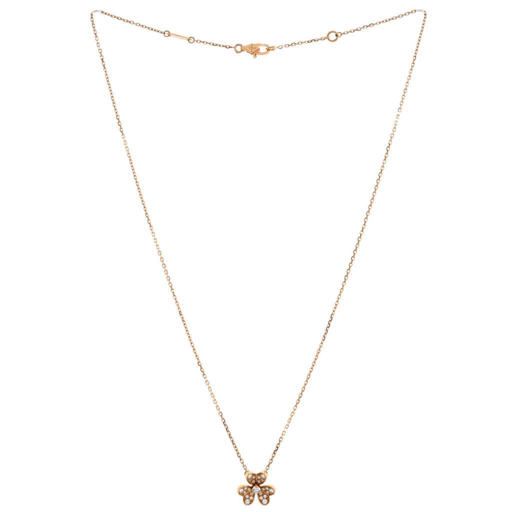 Frivole Pendant Necklace 18K Rose Gold with Pave Diamonds Mini