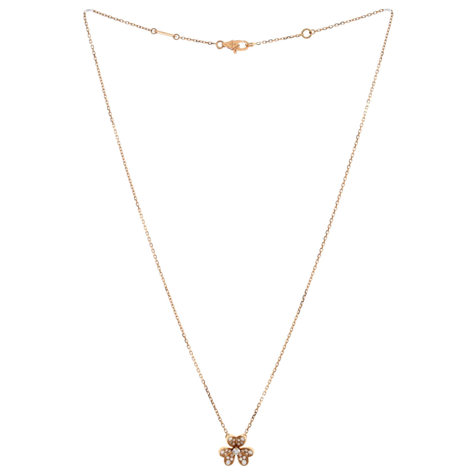 Frivole Pendant Necklace 18K Rose Gold with Pave Diamonds Mini