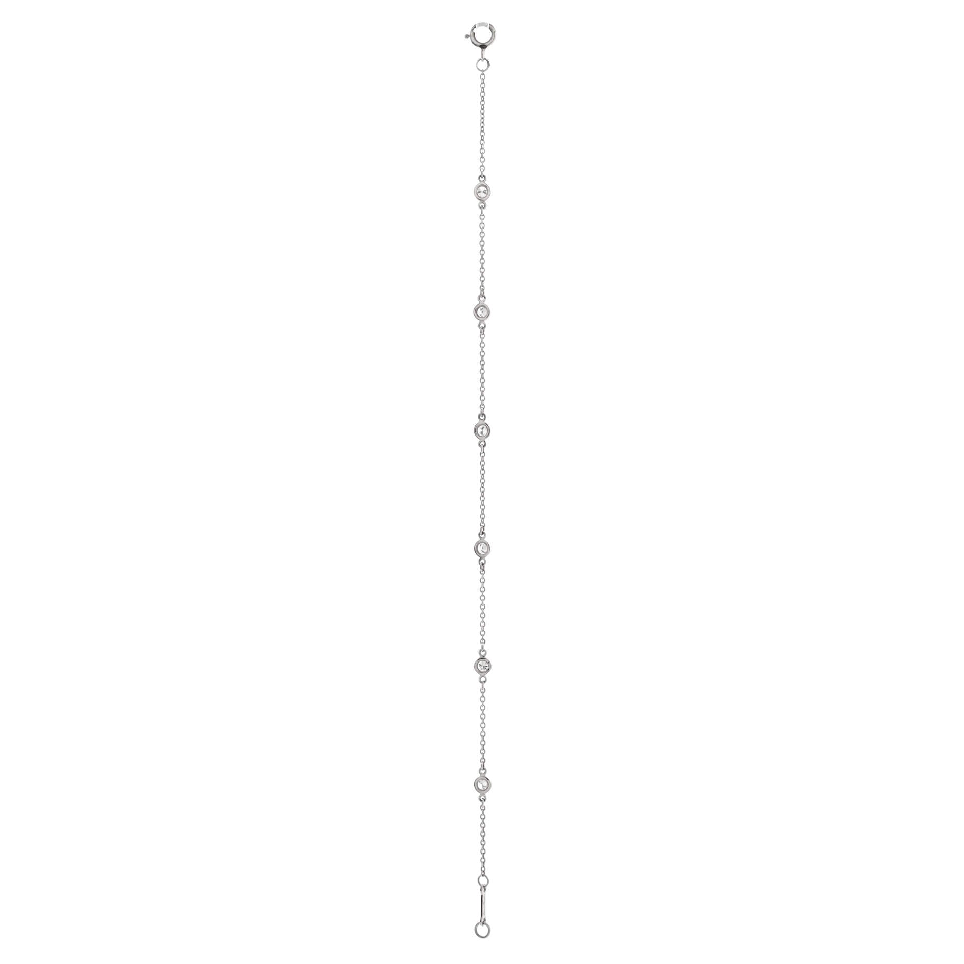 Elsa Peretti Diamonds by the Yard 6 Stone Bracelet Platinum with Diamonds
