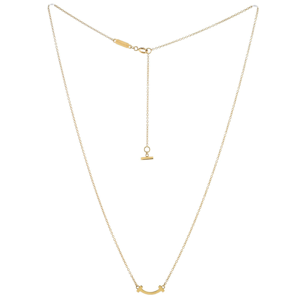 T Smile Pendant Necklace 18K Yellow Gold Mini