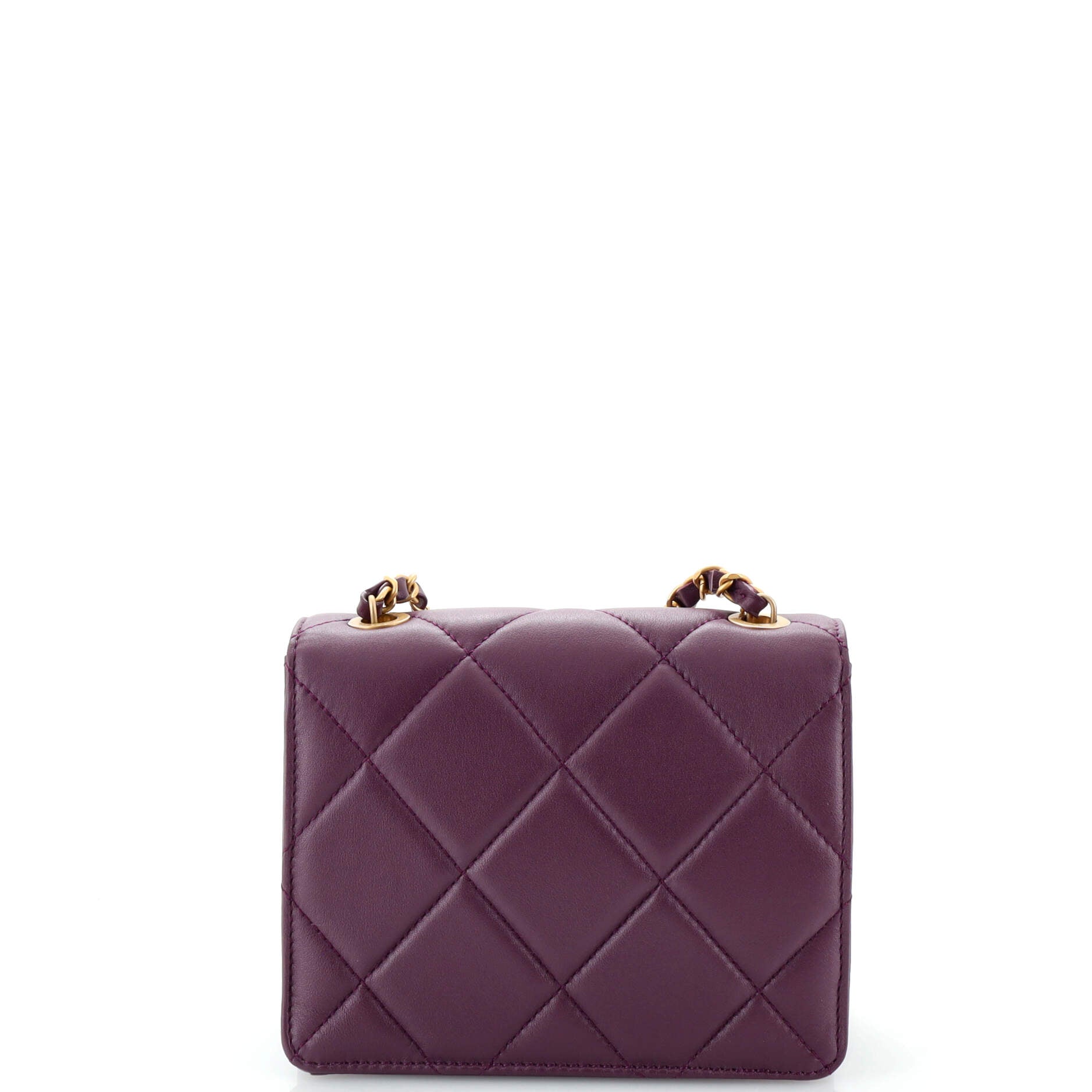 Resin CC Flap Bag Quilted Calfskin Mini