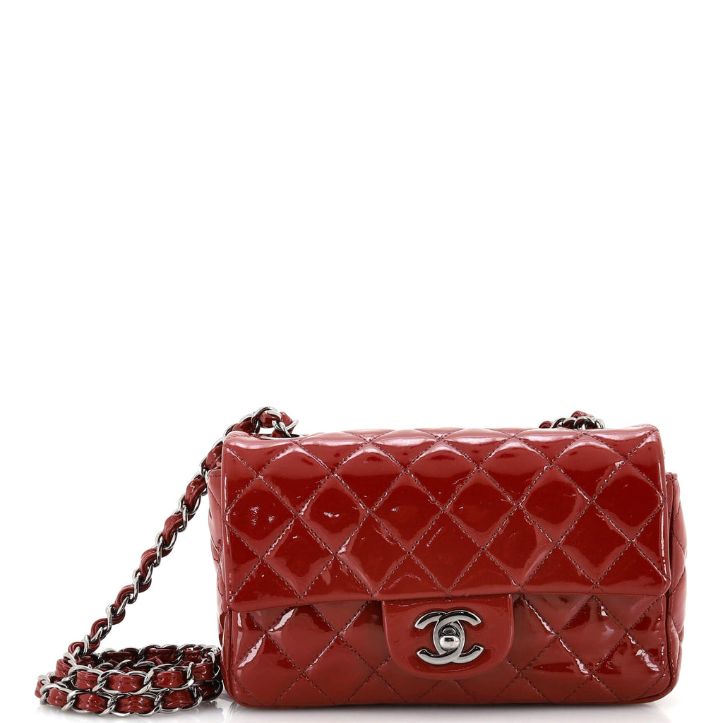 Classic Single Flap Bag Quilted Patent Mini