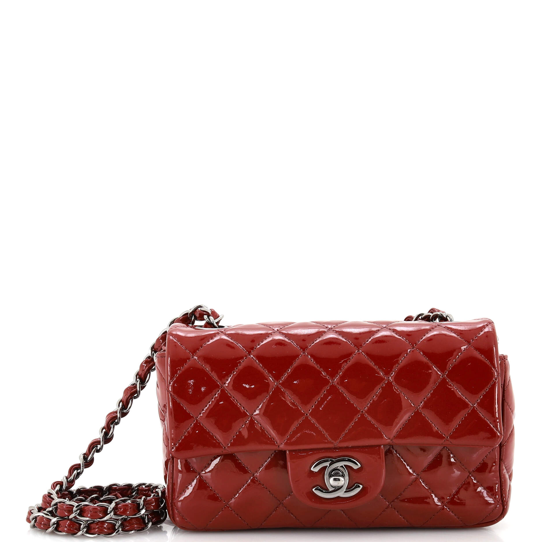 Classic Single Flap Bag Quilted Patent Mini