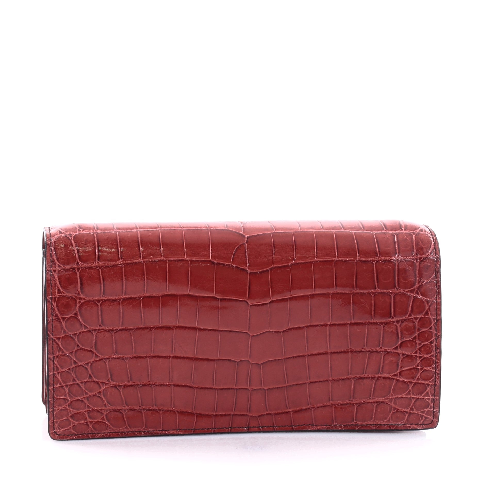 Knot Flap Clutch Crocodile Small