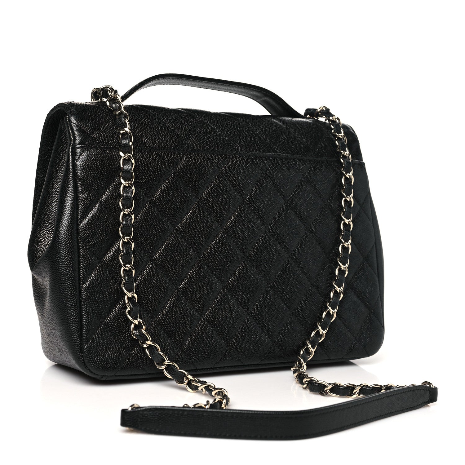 Caviar Quilted Large Business Affinity Flap Black