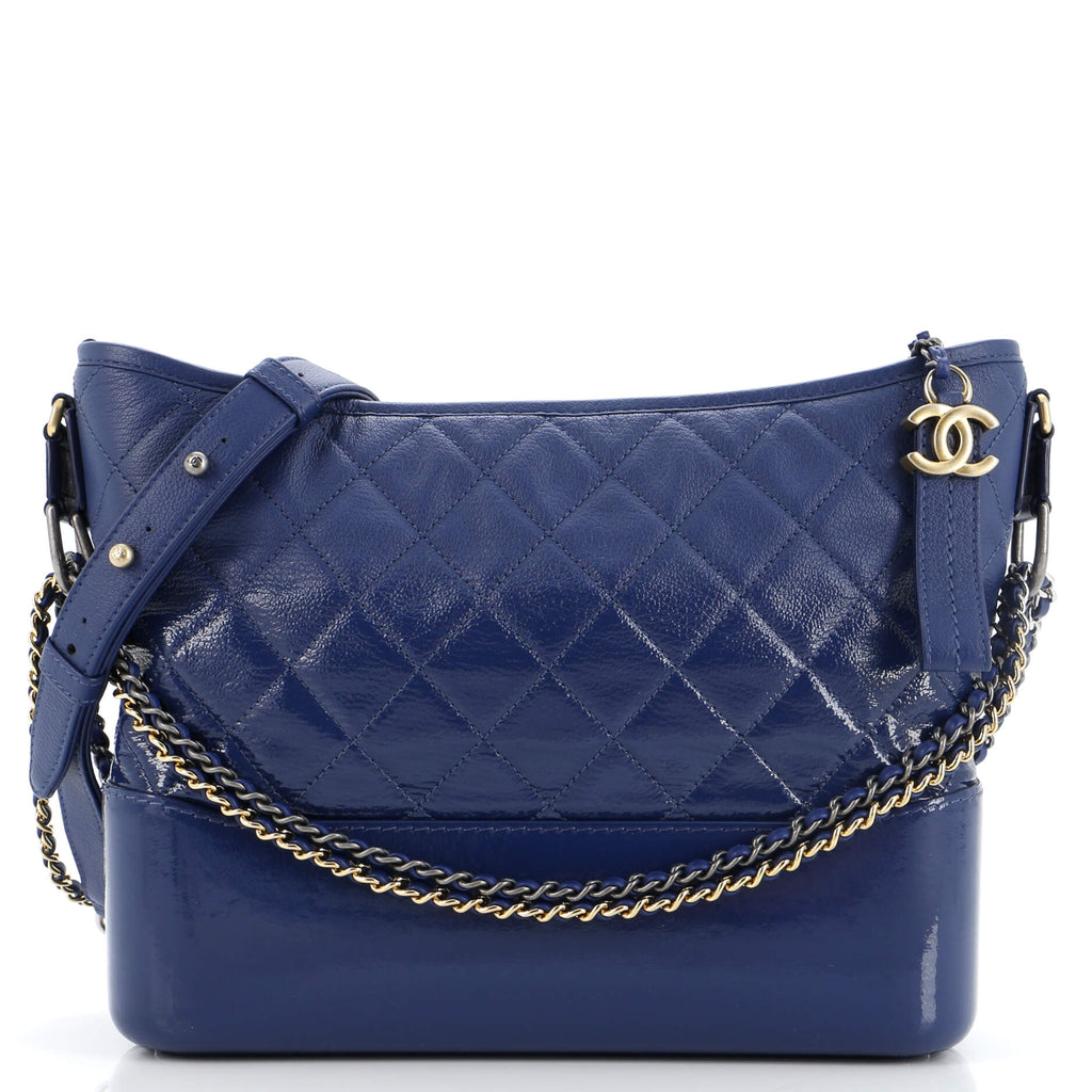 Gabrielle Hobo Quilted Goatskin and Patent Medium