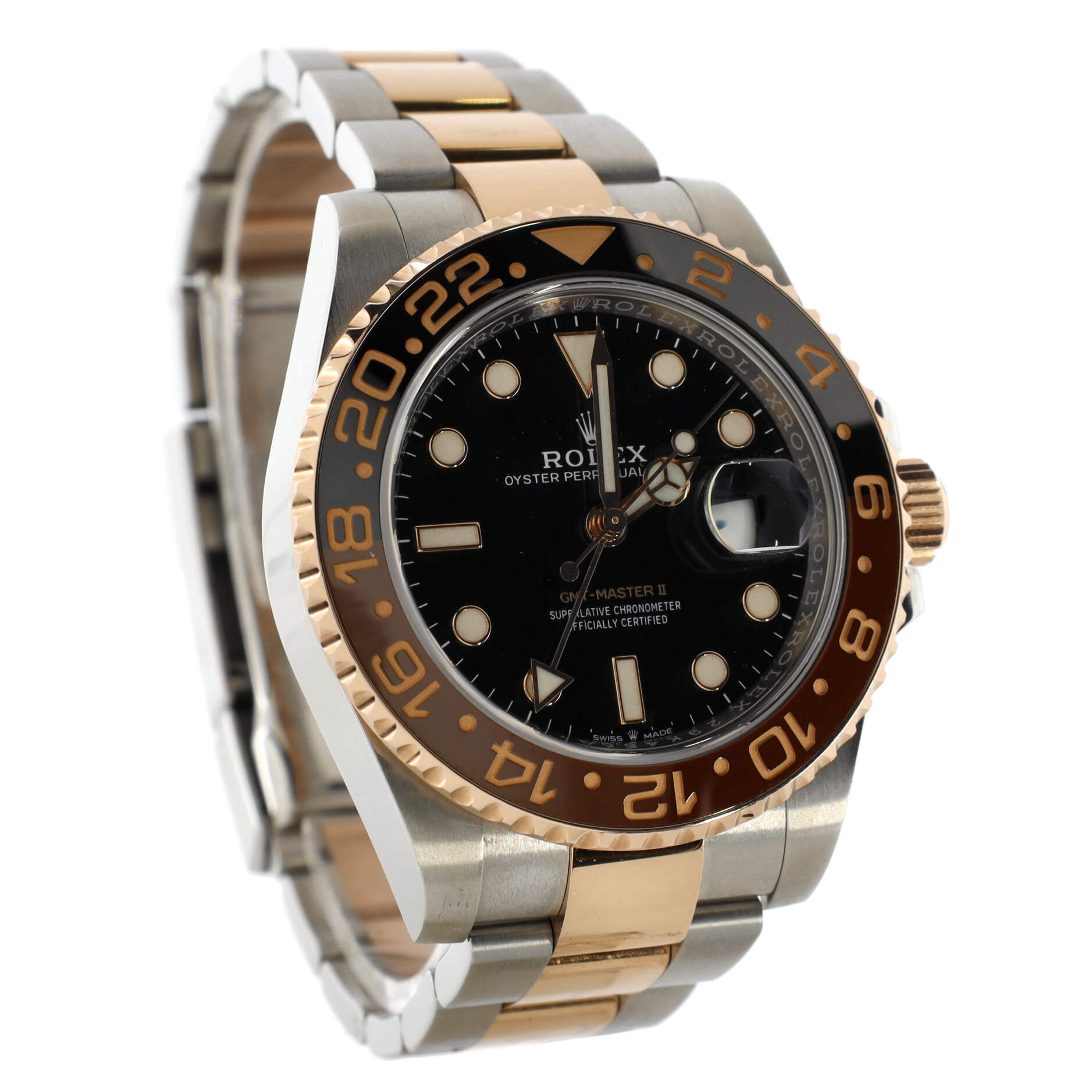 Oyster Perpetual Date GMT-Master II Rootbeer Automatic Watch Stainless Steel and Cerachrom with Rose Gold 40