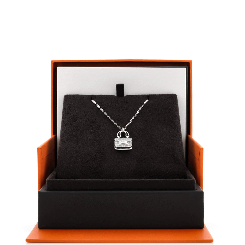 Amulettes Constance Pendant NM Necklace 18K White Gold and Diamonds
