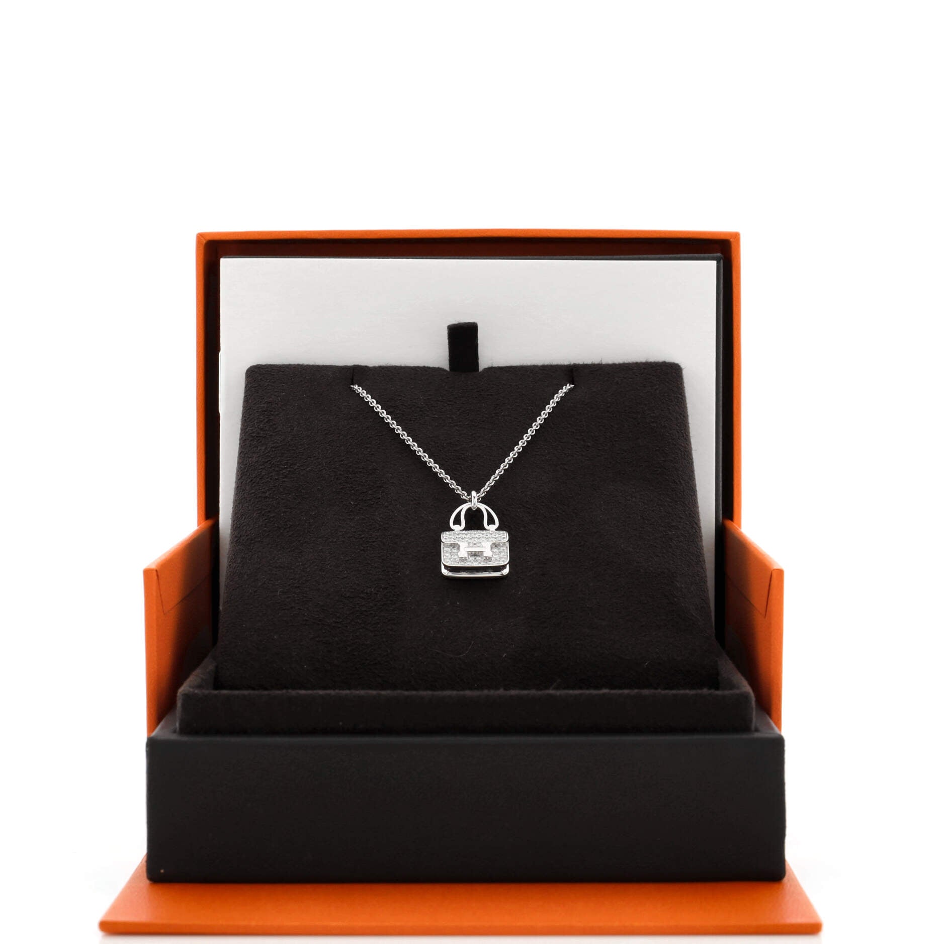 Amulettes Constance Pendant NM Necklace 18K White Gold and Diamonds
