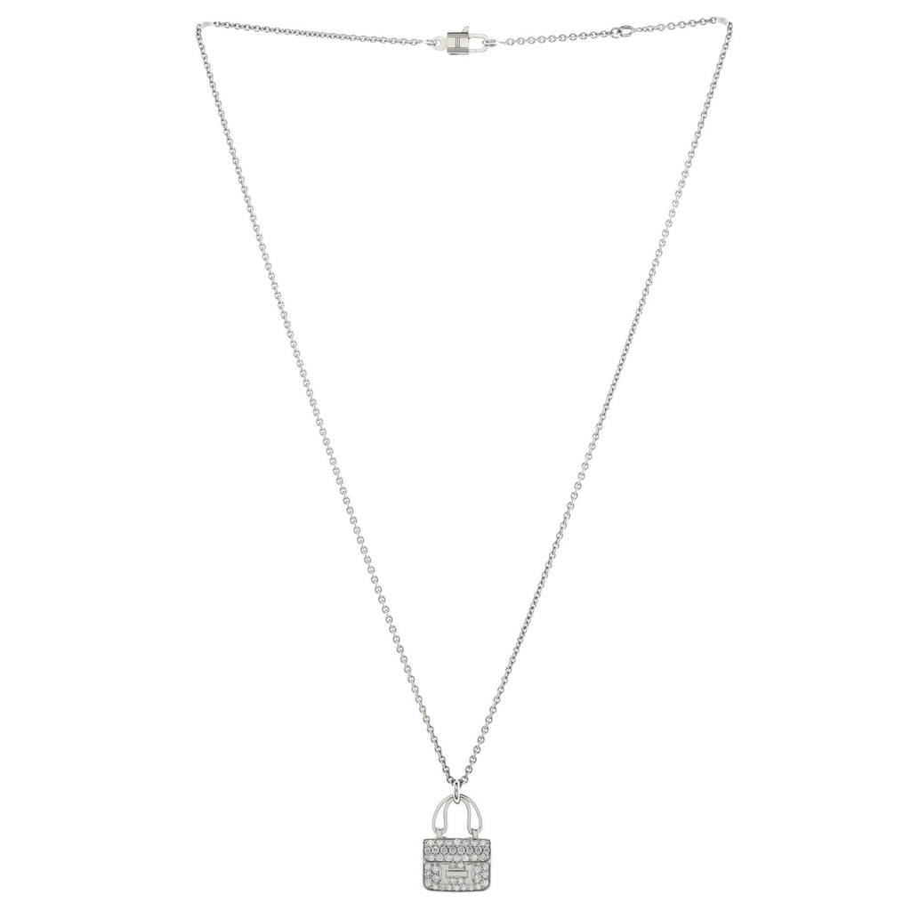 Amulettes Constance Pendant NM Necklace 18K White Gold and Diamonds