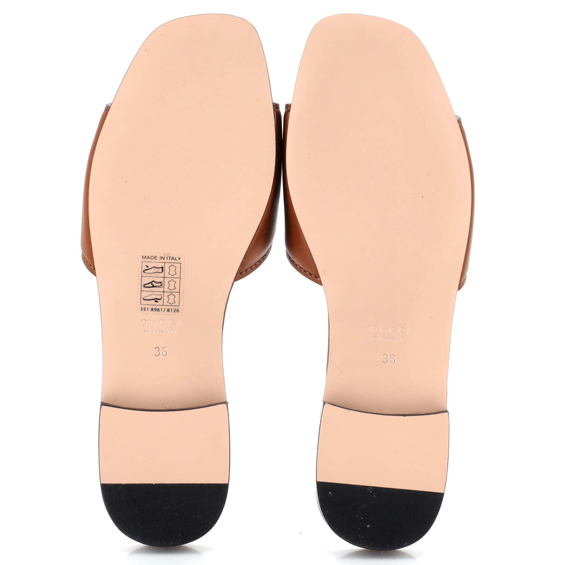 Women's Interlocking G Cut-Out Slide Sandals Leather