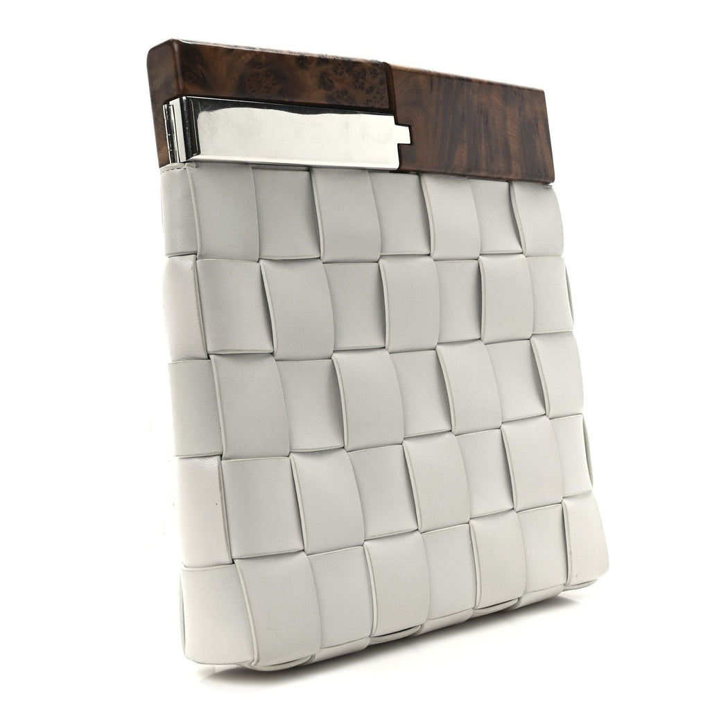 Nappa Intrecciato The Snap Clutch White