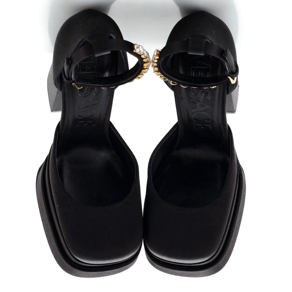 Women's Medusa Aevitas Platform Pumps Satin with Crystals
