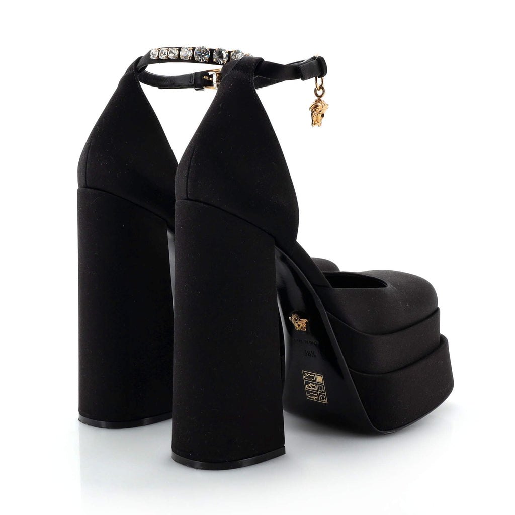 Women's Medusa Aevitas Platform Pumps Satin with Crystals