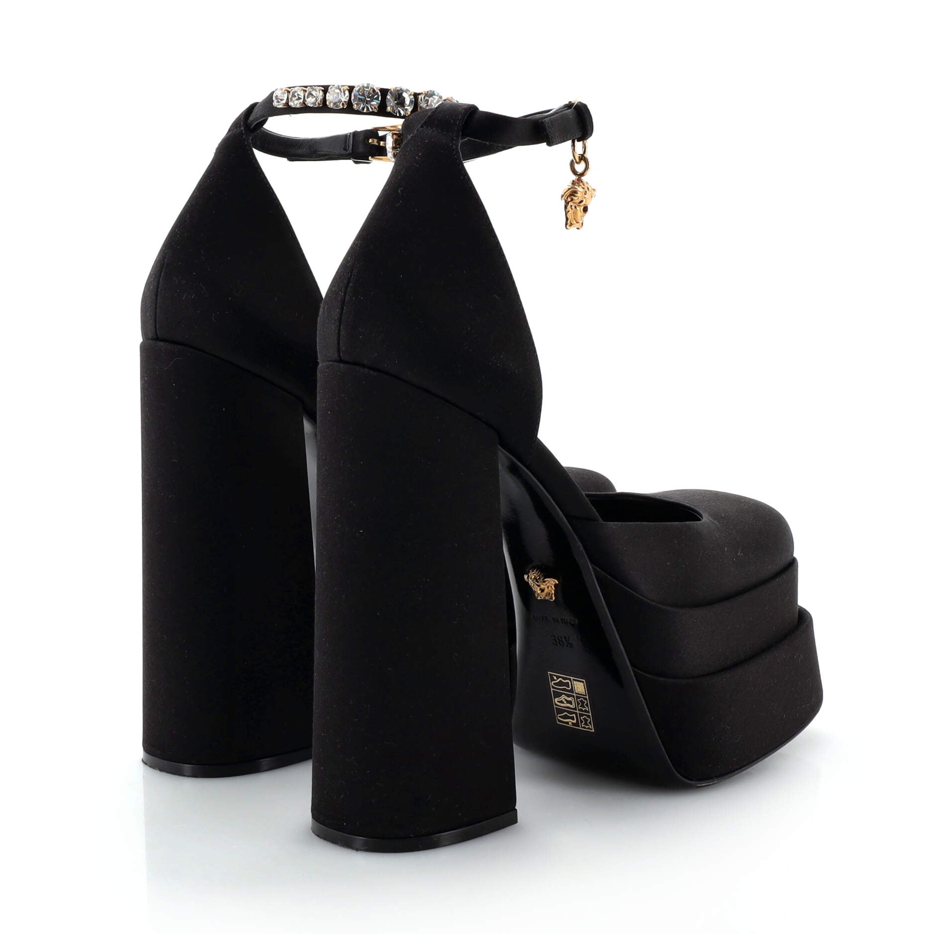 Women's Medusa Aevitas Platform Pumps Satin with Crystals